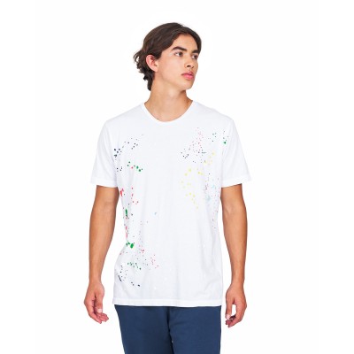 US Blanks US4004   Unisex Made in USA Garment Dye Paint Splatter T-Shirt