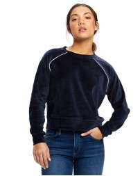 US Blanks US538   Ladies' Velour Long Sleeve Crop T-Shirt