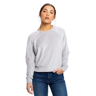 US Blanks US538   Ladies' Velour Long Sleeve Crop T-Shirt