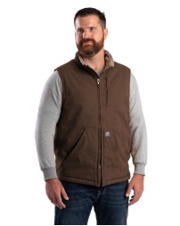 Berne V818   Men's Heartland Sherpa-Lined Washed Duck Vest