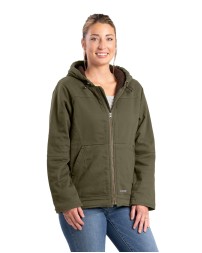 Berne WHJ48   Ladies' Sherpa-Lined Twill Hooded Jacket