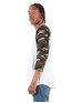 Shaka Wear SHRAGCM   Adult Three-Quarter Sleeve Camo Raglan T-Shirt